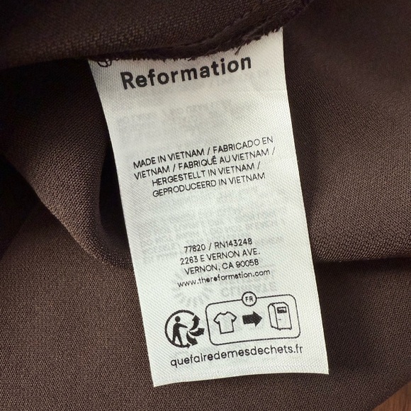 Reformation Carla Low Waist Mini Skirt Mole Brown Size 10 - Picture 9 of 10